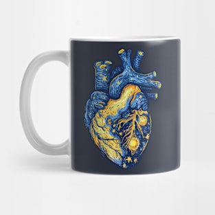 Starry Night Heart Mug